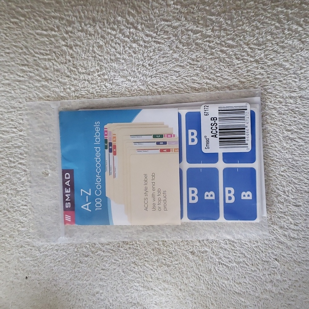New Smead Color Labels "B"